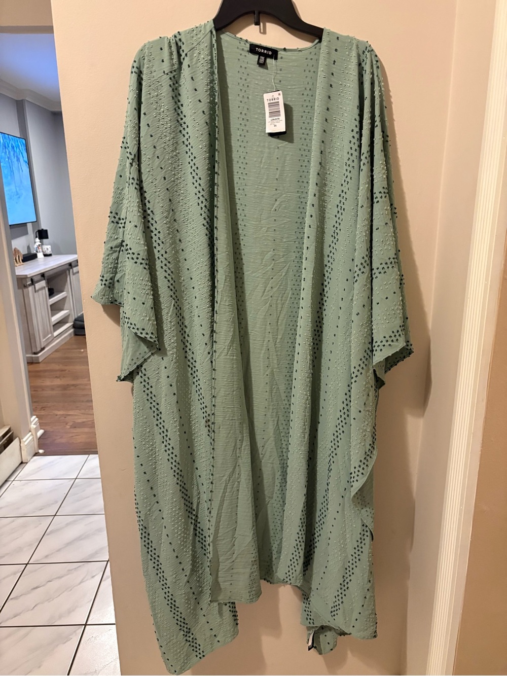 torrid Mint Green Open-Front textured Ruana
